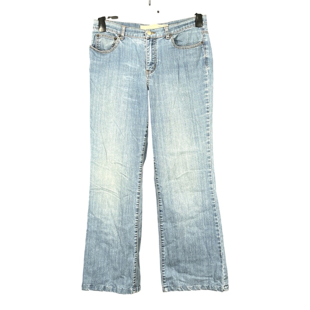 VENEZIA Women's BLUE Stretch Denim HIGH-RISE Flare Leg 5-POCKET Jeans Sz 14/TALL